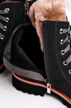 Damskie Botki Trapery Zamszowe Big Star Szare GG274903