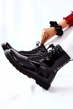 Damskie Botki Trzewiki Cross Jeans Czarne GG2R4023