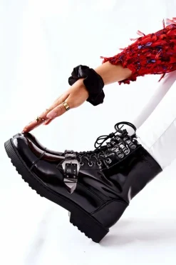 Damskie Botki Trzewiki Cross Jeans Czarne GG2R4022