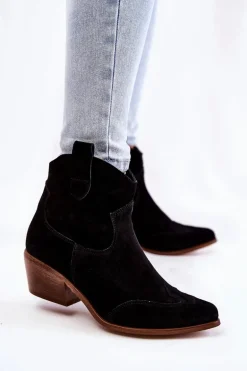 Damskie Botki W Szpic Lewski Shoes 3236 Czarne