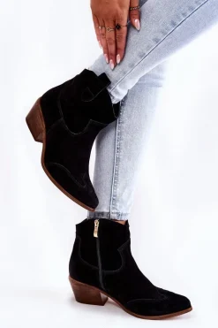Damskie Botki W Szpic Lewski Shoes 3236 Czarne