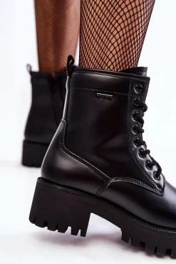 Damskie Botki Workery Cross Jeans KK2R4070C Czarne