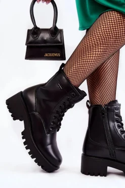 Damskie Botki Workery Cross Jeans KK2R4070C Czarne