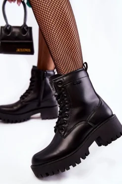 Damskie Botki Workery Cross Jeans KK2R4070C Czarne