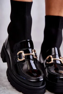 Damskie Botki Ze Skarpetą Wsuwane Czarne Sofia