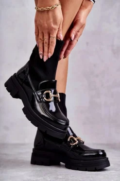 Damskie Botki Ze Skarpetą Wsuwane Czarne Sofia