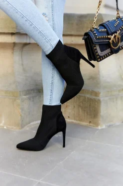 Damskie Botki Ze Skarpetą Na Szpilce Czarne Last Night