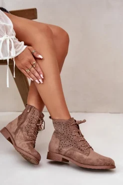 Damskie Botki Ze Wzorem Brązowe S.Barski HY66-136