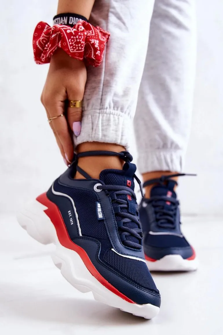 Damskie Buty Sportowe Big Star JJ274A117 Granatowe