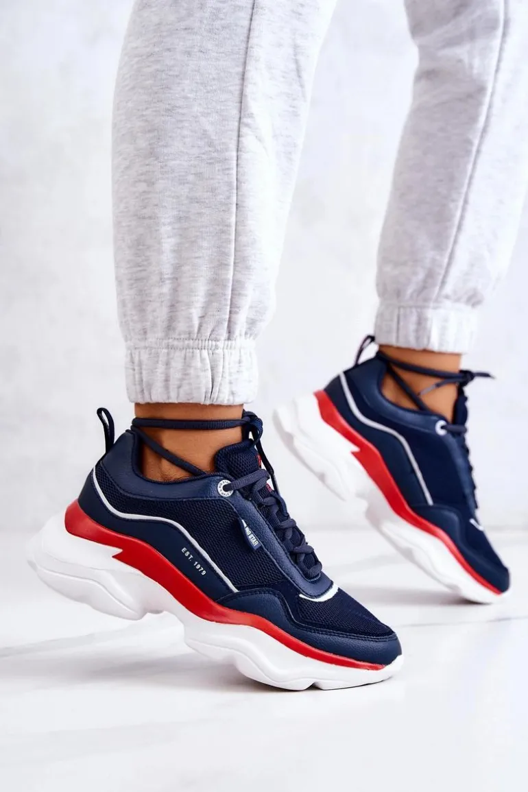 Damskie Buty Sportowe Big Star JJ274A117 Granatowe