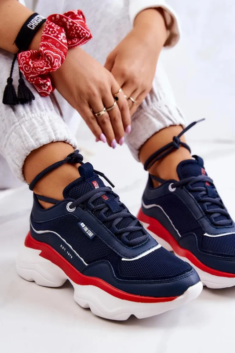 Damskie Buty Sportowe Big Star JJ274A117 Granatowe