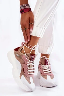 Damskie Buty Sportowe Big Star KK274055 Beżowe