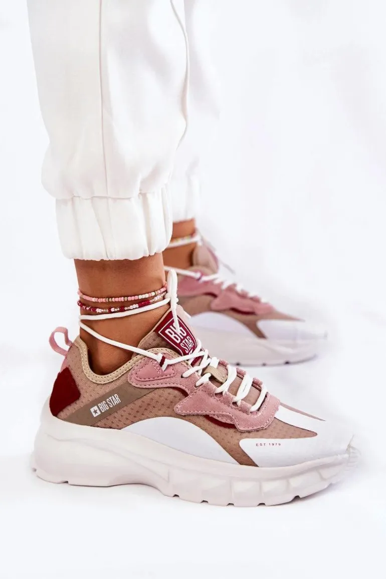 Damskie Buty Sportowe Big Star KK274055 Beżowe