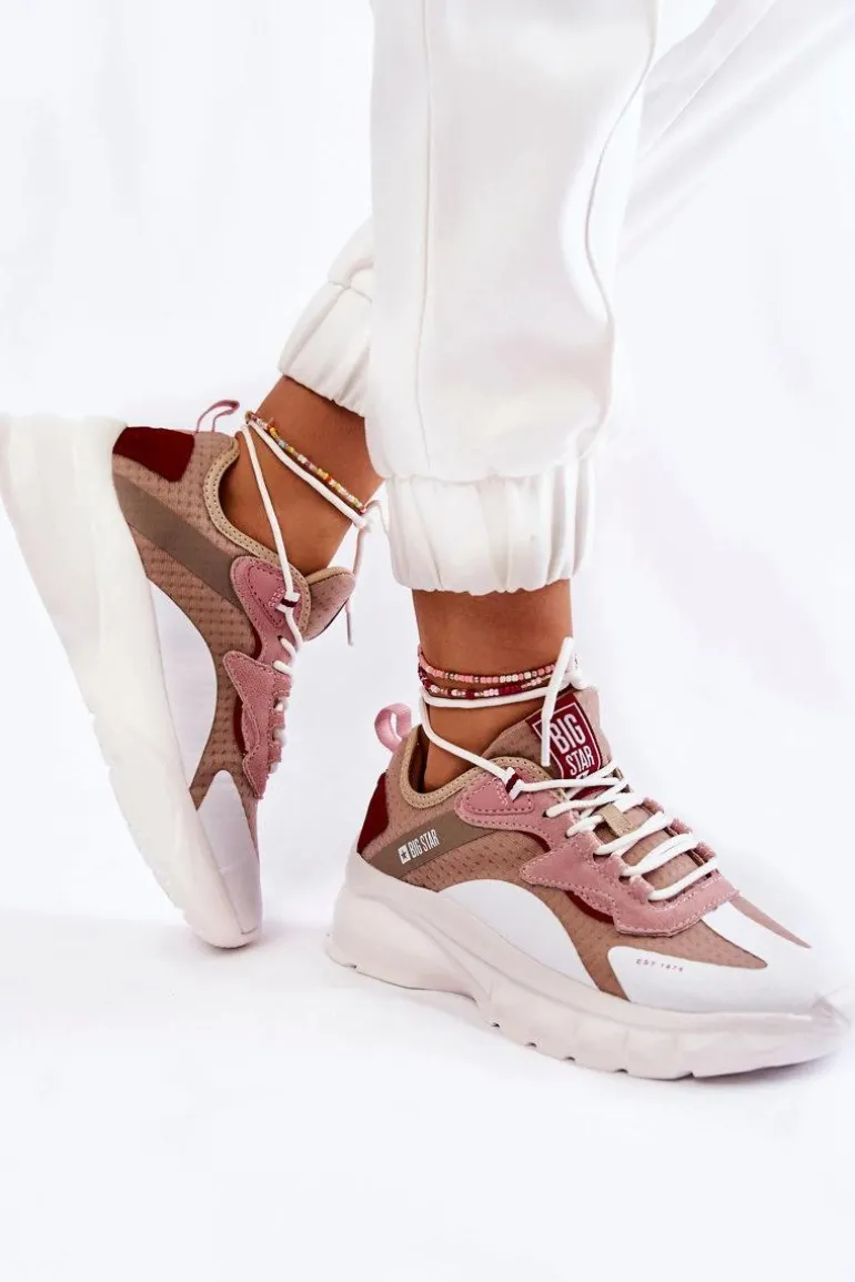 Damskie Buty Sportowe Big Star KK274055 Beżowe