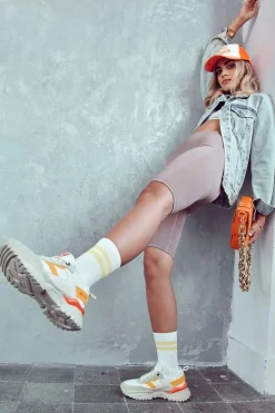 Damskie Buty Sportowe Big Star JJ274A411 Biało-Beżowe