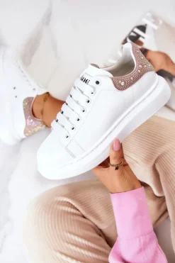 Damskie Buty Sportowe GOE JJ2N4051 Biało-Różowe