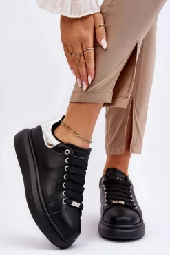 Damskie Buty Sportowe GOE LL2N4012 Czarno-Srebrne
