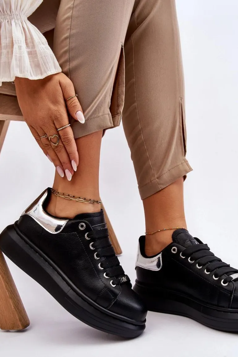 Damskie Buty Sportowe GOE LL2N4012 Czarno-Srebrne