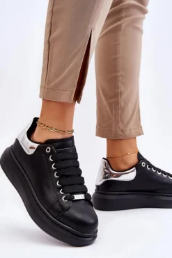 Damskie Buty Sportowe GOE LL2N4012 Czarno-Srebrne