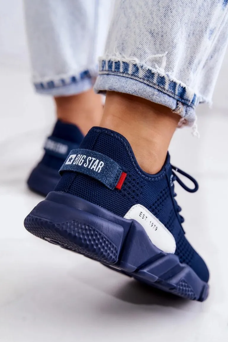 Damskie Buty Sportowe Memory Foam Big Star JJ274274 Granatowe