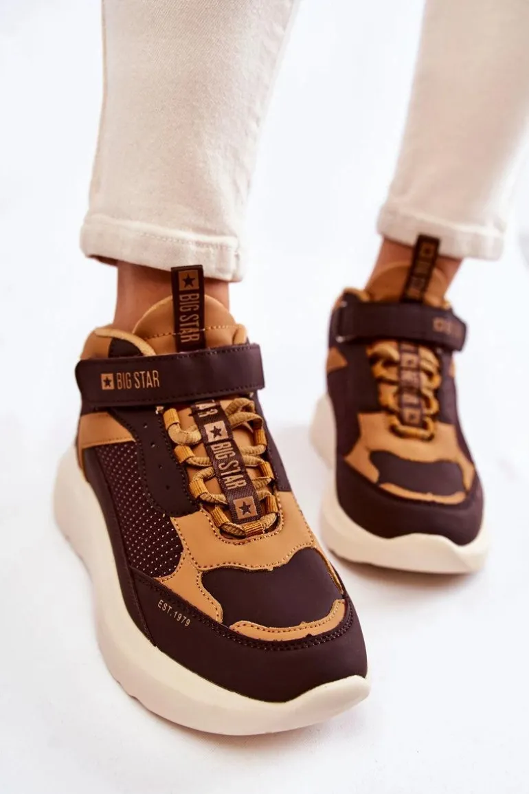 Damskie Buty Sportowe Memory Foam System Big Star KK274404 Brązowe