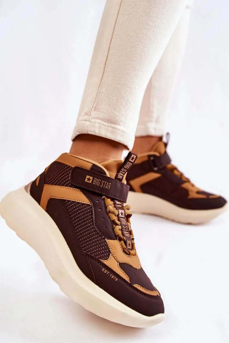 Damskie Buty Sportowe Memory Foam System Big Star KK274404 Brązowe