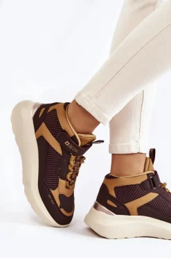 Damskie Buty Sportowe Memory Foam System Big Star KK274404 Brązowe