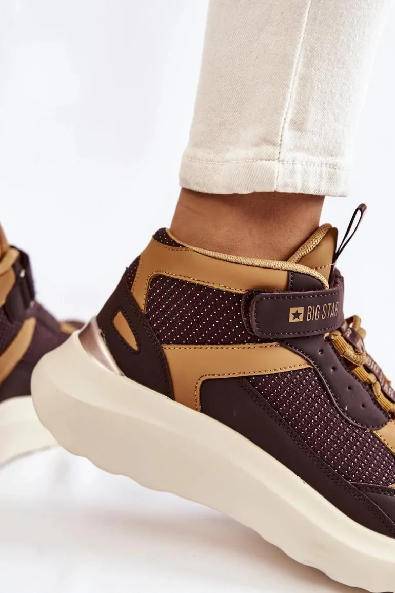 Damskie Buty Sportowe Memory Foam System Big Star KK274404 Brązowe