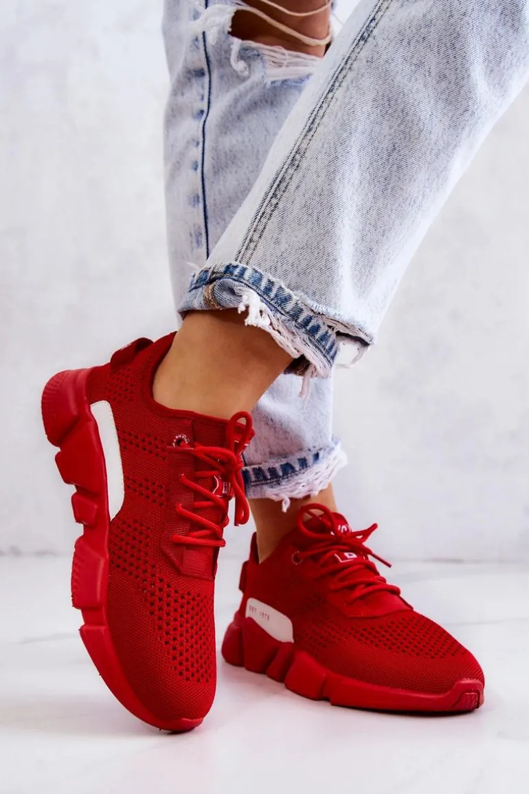 Damskie Buty Sportowe Memory Foam Big Star JJ274270 Czerwone