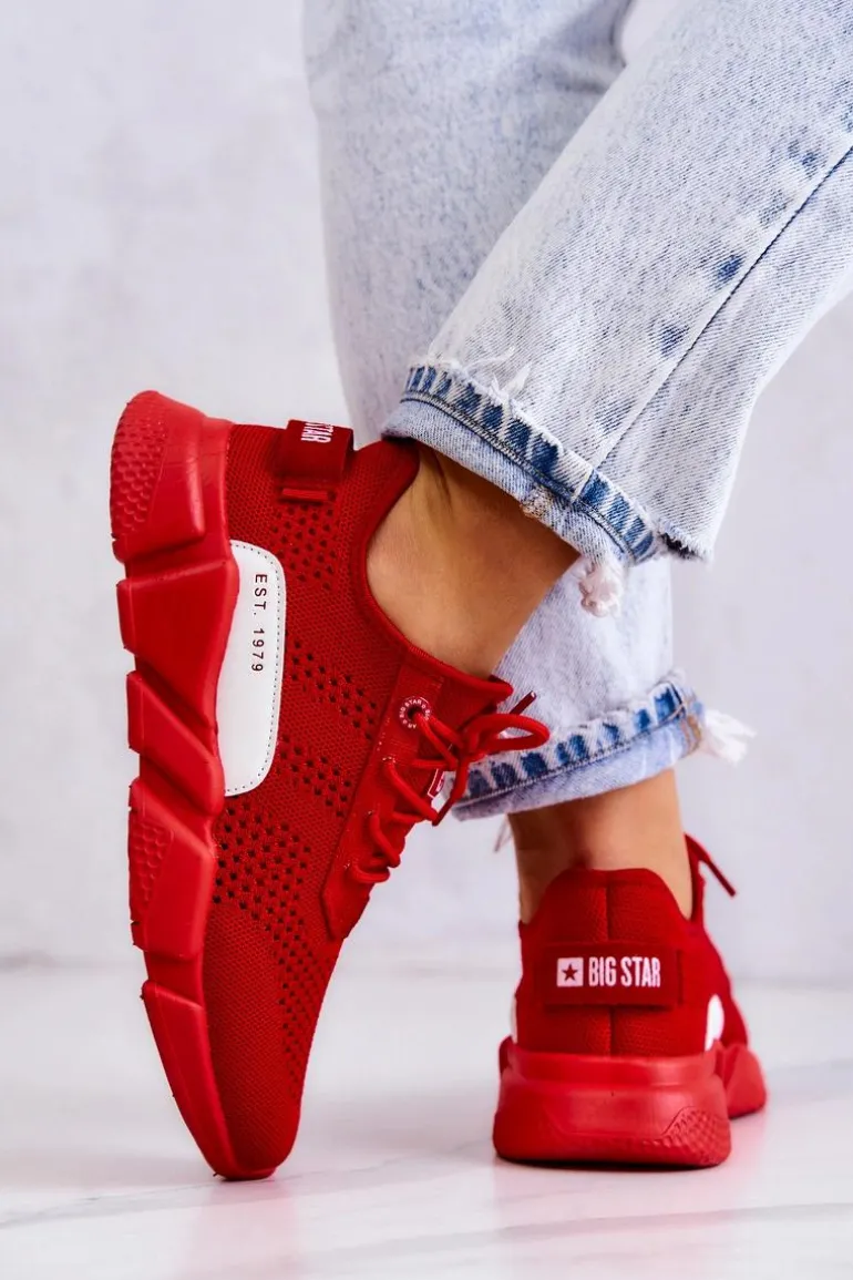 Damskie Buty Sportowe Memory Foam Big Star JJ274270 Czerwone