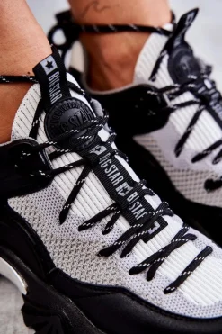 Damskie Buty Sportowe Memory Foam System Big Star KK274053 Czarno-Szare