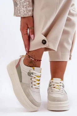 Damskie Buty Sportowe Na Masywnej Platformie Wielokolorowe Gemma