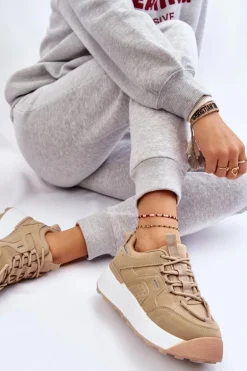 Damskie Buty Sportowe Na Platformie Beżowe Dakari