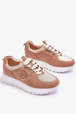 Damskie Buty Sportowe Na Platformie Beżowe Aisha