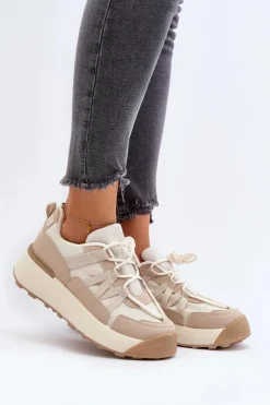 Damskie Buty Sportowe Sneakersy Beżowe Phyrena