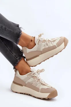 Damskie Buty Sportowe Sneakersy Beżowe Phyrena
