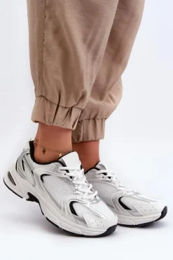 Damskie Buty Sportowe Sneakersy Biało-Czarne Leranea