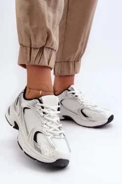 Damskie Buty Sportowe Sneakersy Biało-Czarne Leranea