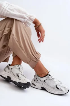 Damskie Buty Sportowe Sneakersy Biało-Czarne Leranea