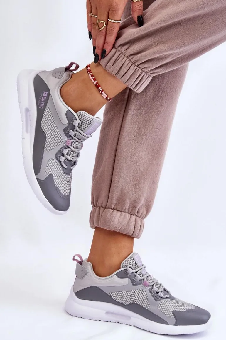 Damskie Buty Sportowe Sneakersy Big Star LL274371 Szare