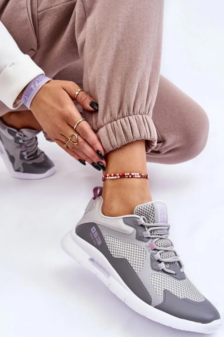 Damskie Buty Sportowe Sneakersy Big Star LL274371 Szare