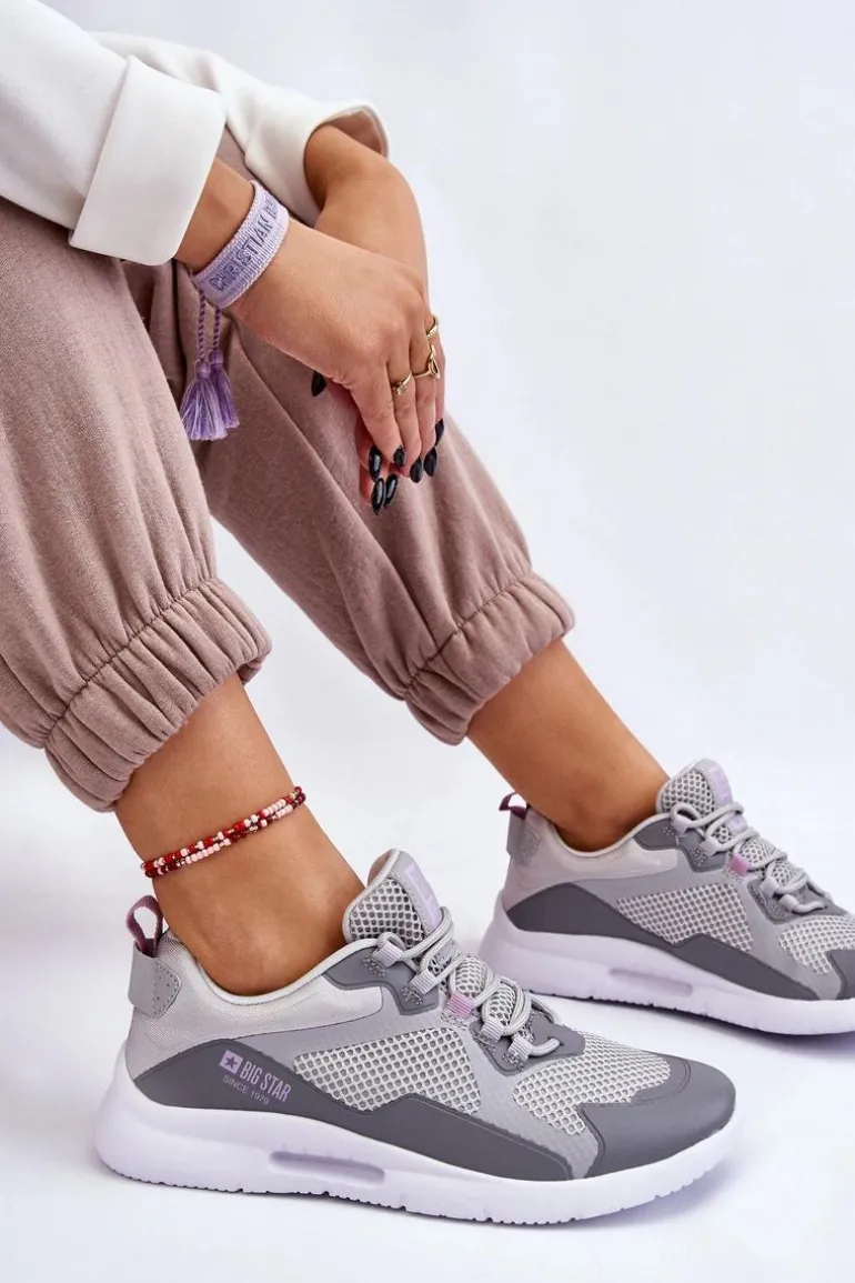 Damskie Buty Sportowe Sneakersy Big Star LL274371 Szare