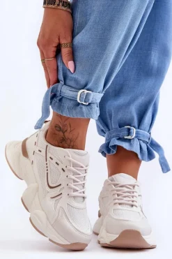 Damskie Buty Sportowe Sneakersy Beżowe Feluci