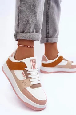 Damskie Buty Sportowe Sneakersy Big Star MM274355 Brązowo-Różowe