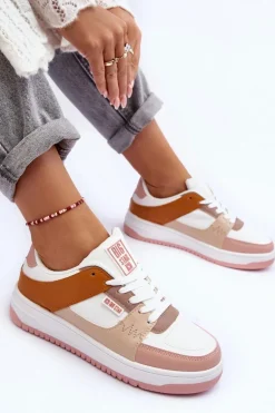 Damskie Buty Sportowe Sneakersy Big Star MM274355 Brązowo-Różowe