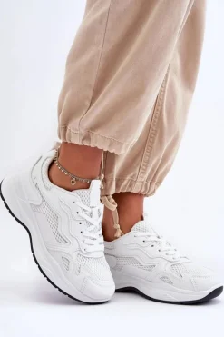 Damskie Buty Sportowe Sneakersy Na Platformie Białe Lomare