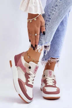 Damskie Buty Sportowe Sneakersy Big Star LL274438 Różowo-Białe