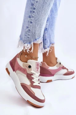 Damskie Buty Sportowe Sneakersy Big Star LL274438 Różowo-Białe