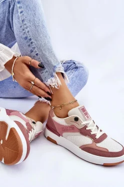 Damskie Buty Sportowe Sneakersy Big Star LL274438 Różowo-Białe