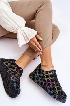 Damskie Buty Sportowe Z Dżetami GOE LL2N4010 Czarne